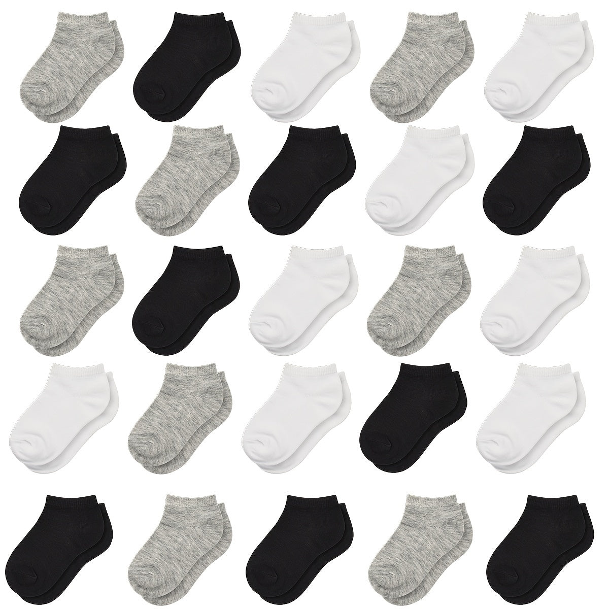 25 Pairs Boys Kids Breathable Short Socks Low Cut Ankle Socks Children's Socks