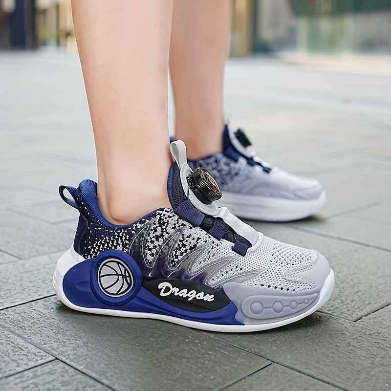 Men's Rotating Buckle Basketball Shoes Non Slip Sneakers