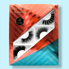 6 Pairs 3D Thick Faux Mink False Eyelashes - Long Wispy Lashes