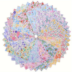 Pastoral Style Floral 42pcs Fabric Squares 5x5 Inches for Quilting and Crafts