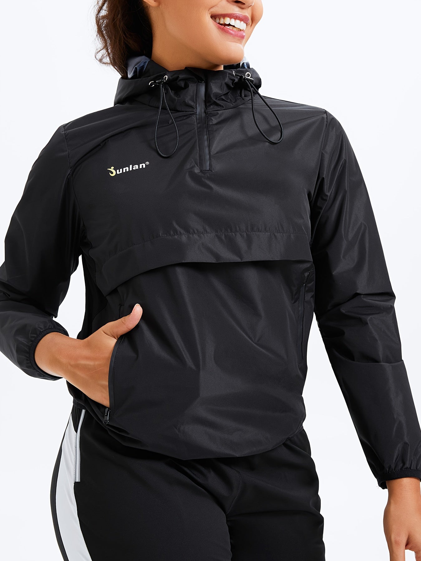 GOTOLY Women's Sauna Waterproof Hooded Jacket Fitness Sports