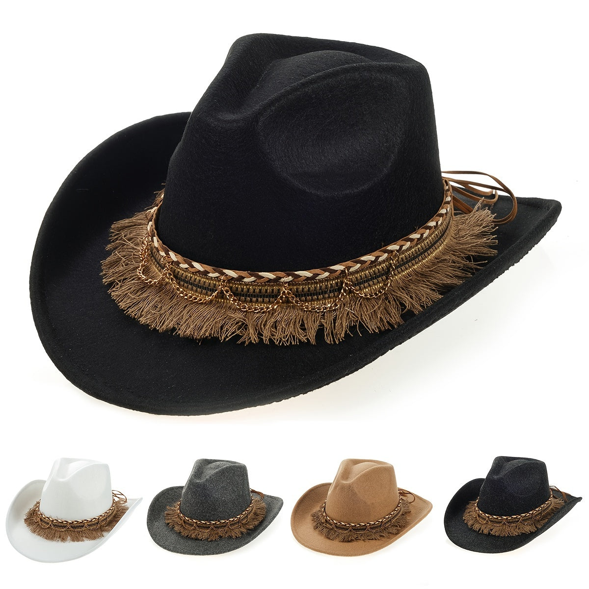 British Style Fedora Trilby Hat Women Jazz Big Brim Hat Vintage Cowboy