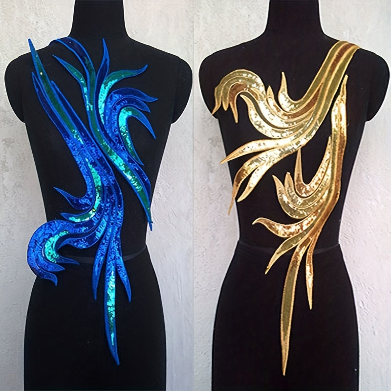 Sequin Embroidered Applique Patch Decorative Flower Wedding Dress Sewing