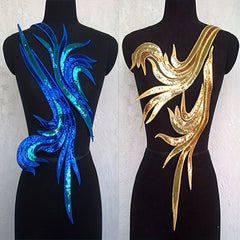 Sequin Embroidered Applique Patch Decorative Flower Wedding Dress Sewing