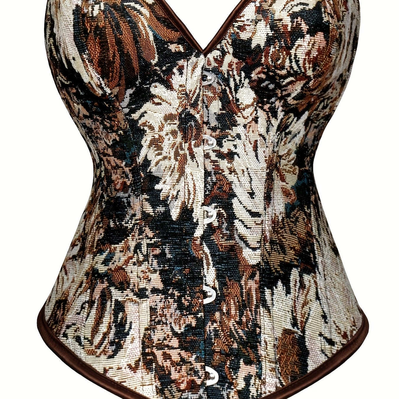 Floral Print Strapless Corset Push Up Lace Body Shaper Lingerie