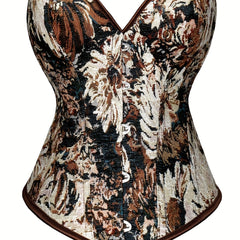 Floral Print Strapless Corset Push Up Lace Body Shaper Lingerie