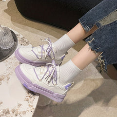 Women's Platform Skate Shoes Low Top Sneakers Comfortable Outdoor Shoes