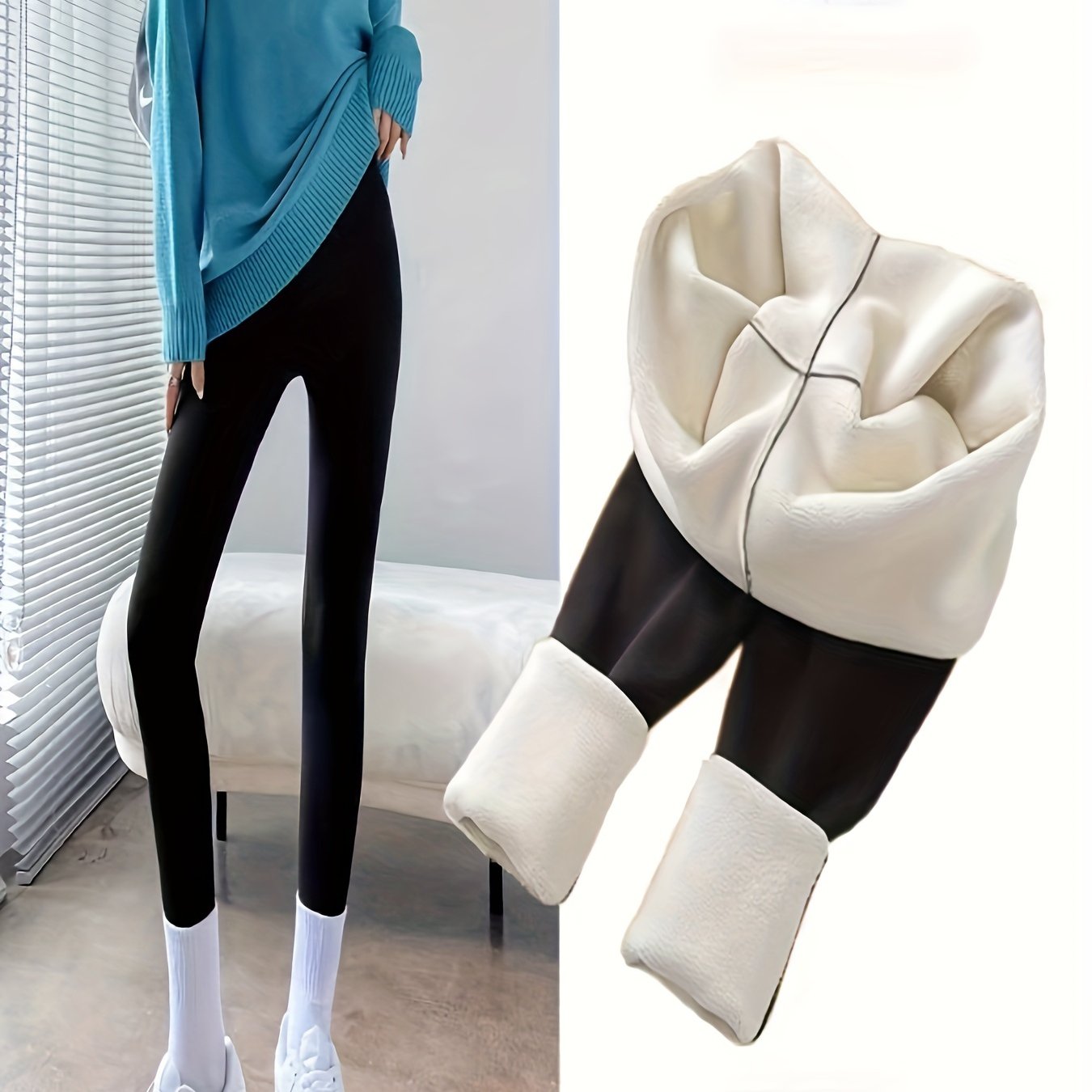 Fleece Liner High Waist Yoga Pants Tummy Control Leggings