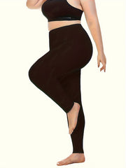 Sports Leggings Women's Plus Solid Wide Waistband Soft Gym Yoga Leggin