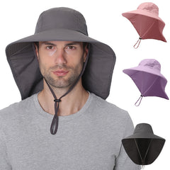 Quick-Drying Sun Hat with Neck Flap for Outdoors