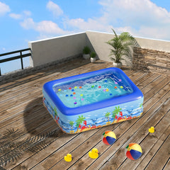 Kids Inflatable Swimming Pool 1.2m Bubble Bottom Foldable Bathing Pool