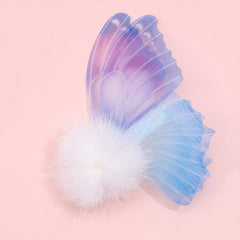 2pcs Sweet Plush Butterfly Hair Clips Party Girls Accessories