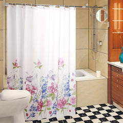 Flower Pattern Shower Curtain Waterproof Bathroom Decor