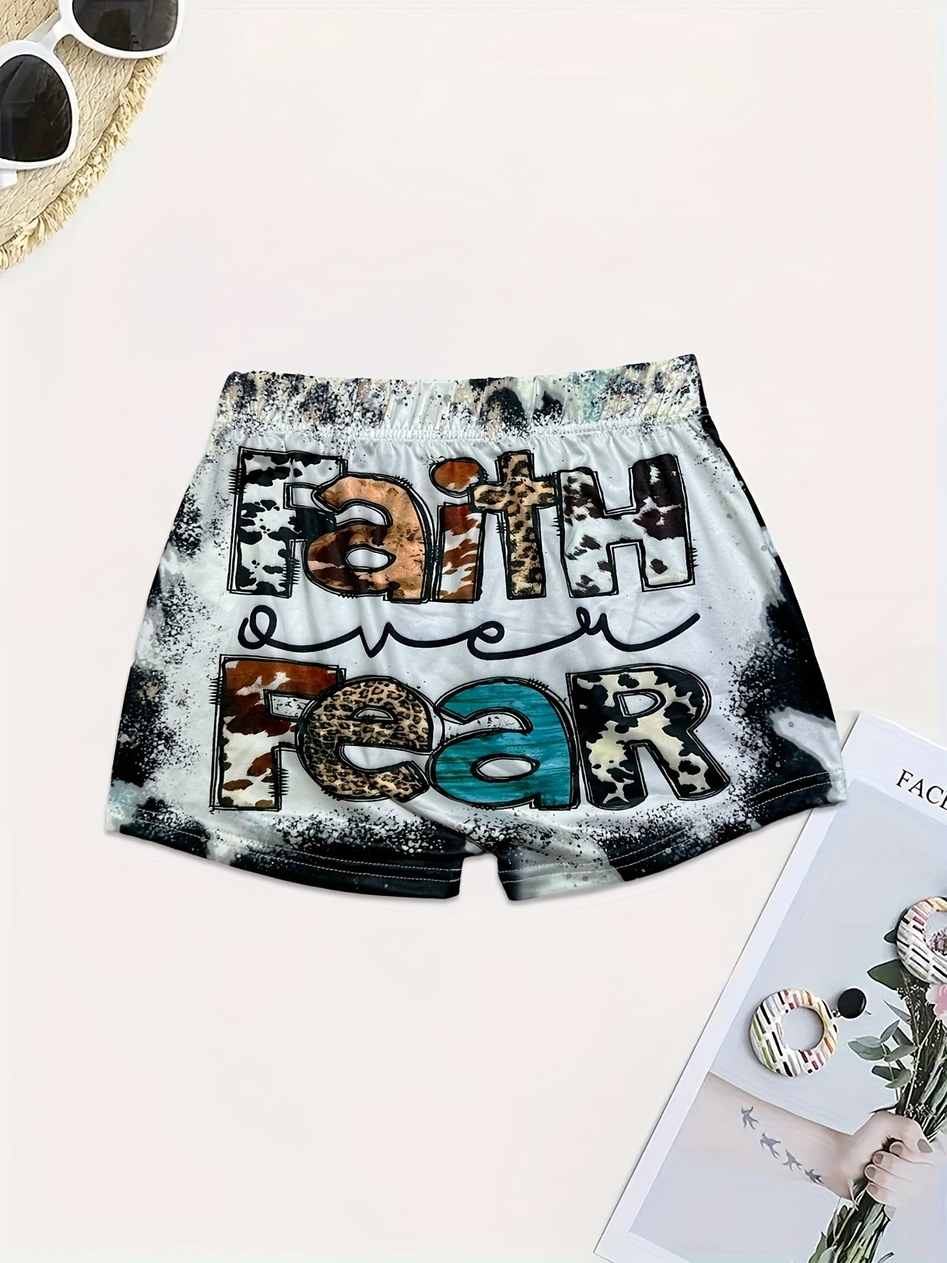 Letter Print Skinny Shorts Casual Shorts