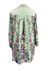Casual Blouse Women's Plus Allover Floral Print Turn Down Collar Shirt