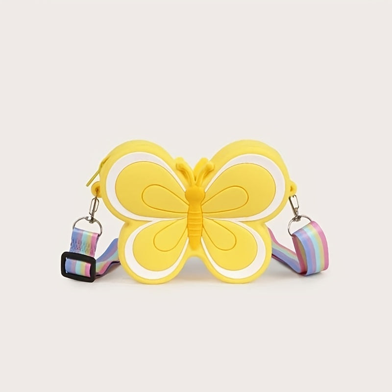 Girls Butterfly Crossbody Bag Mini Messenger Bag With Zipper