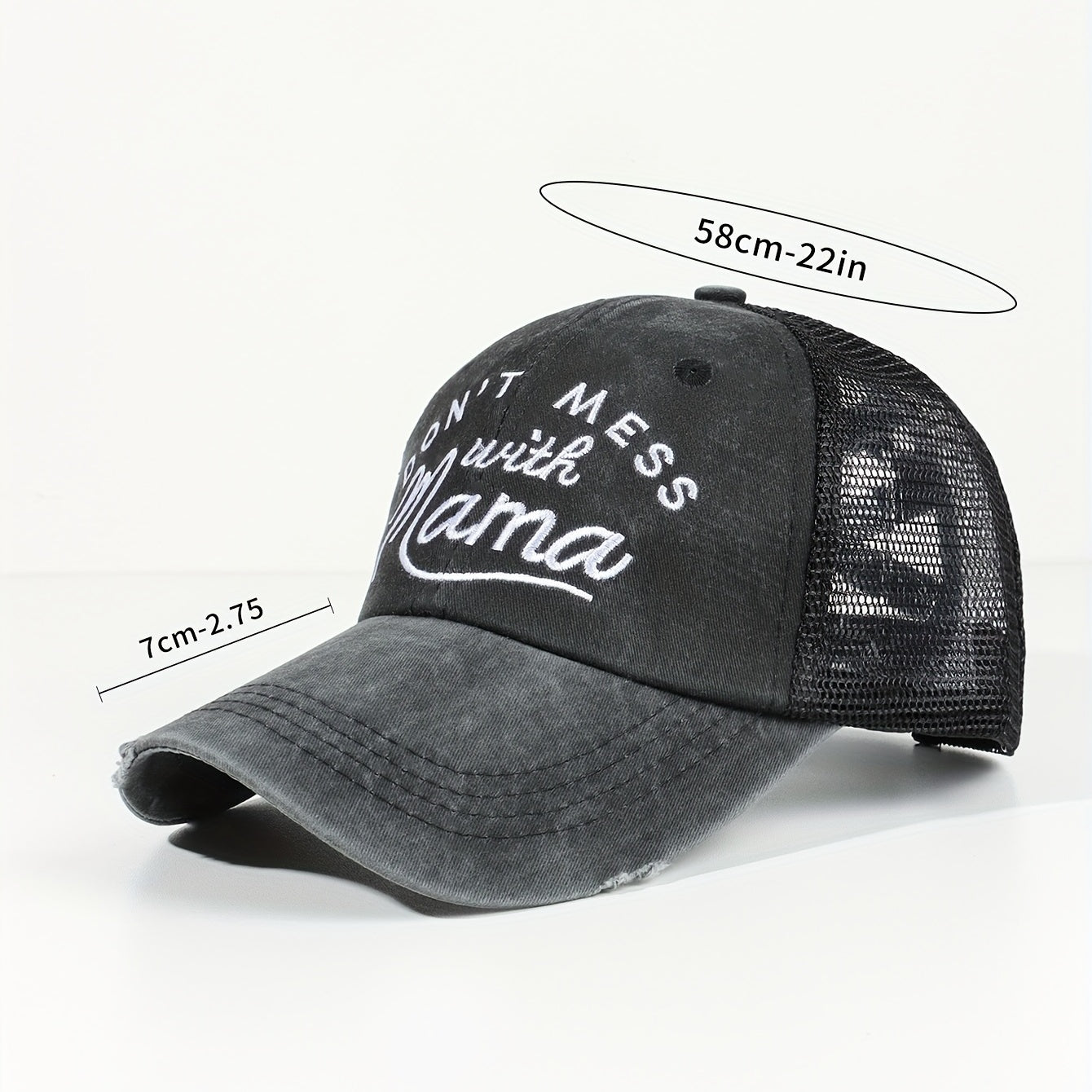 Don't Mess With Mom Ripped Ponytail Baseball Cap