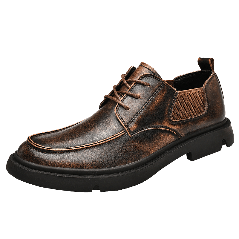 Men's Derby Shoes Elastic Panel Lace-up Front Business Formal Wedding