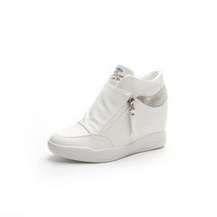 Women's Rhinestone High Top Wedge Sneakers Platform Shoes