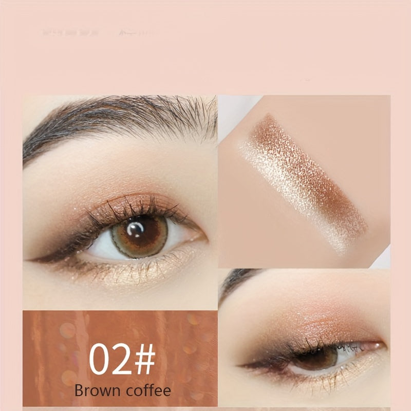 Two Tone Eyeshadow Stick Eye Brightening Pearly & Glitter Brown Golden Tone
