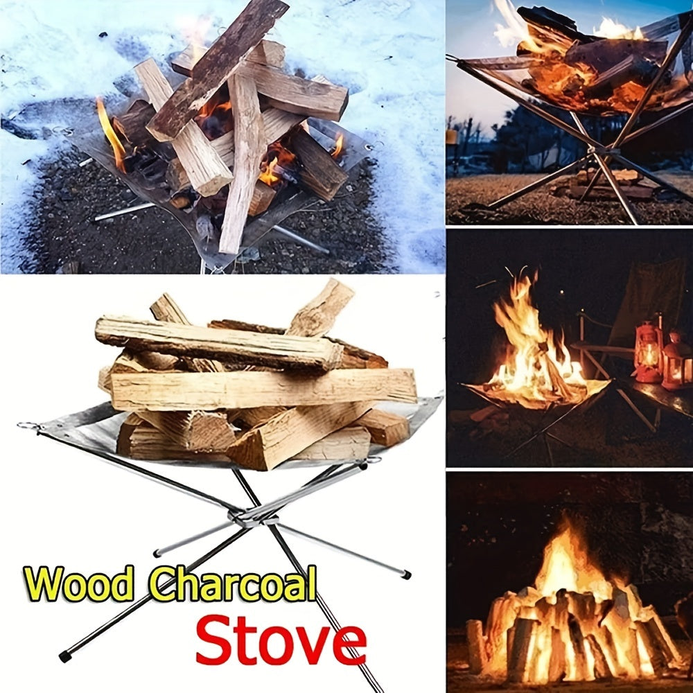 Portable Garden Fire Pit 4 Legs Collapsible Fire Pits Fireplace