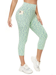 Honeycomb Yoga Leggings with Pockets, Butt Lifting Fitness Workouts