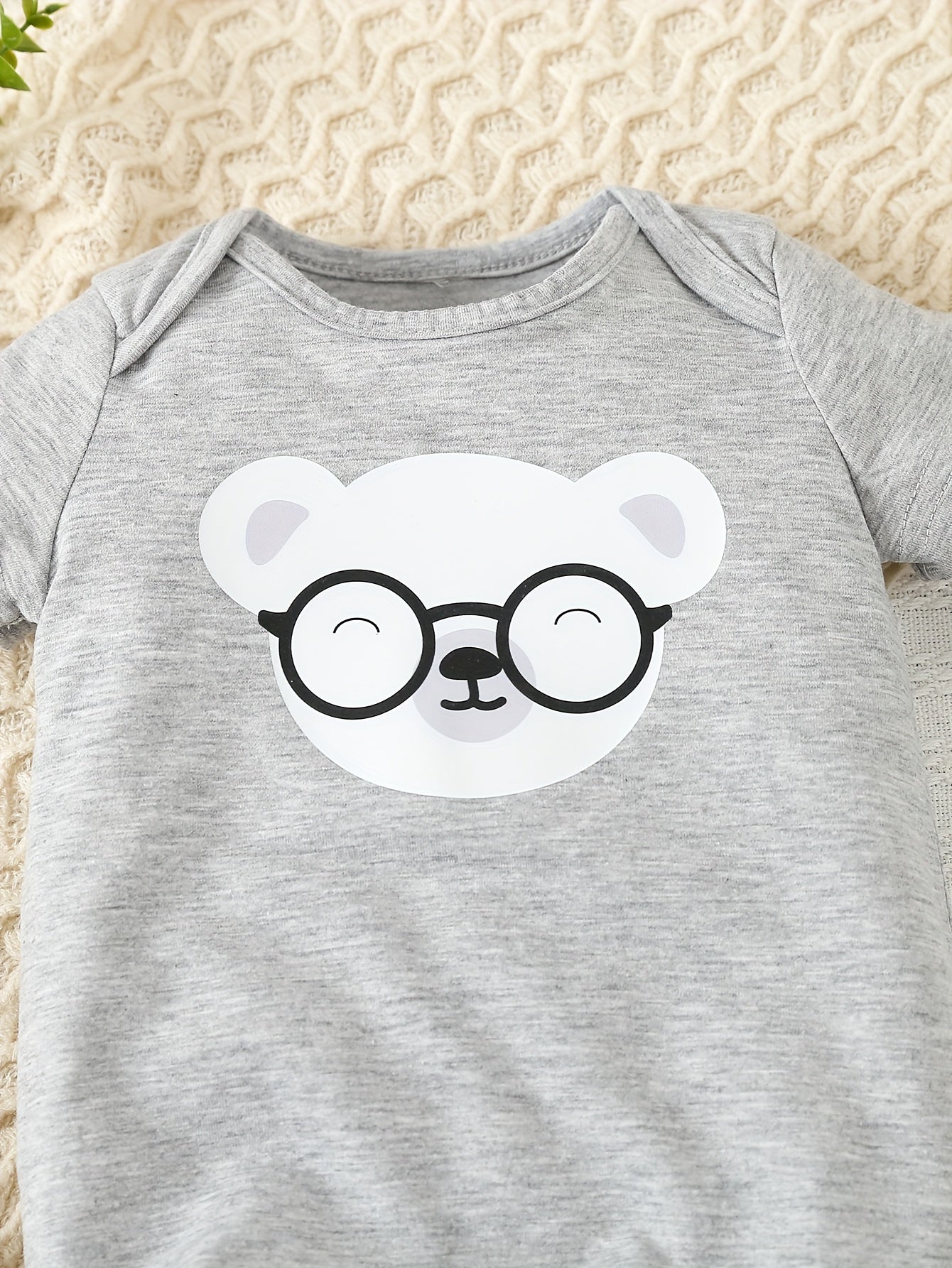 Baby Boy Bear Graphic Onesie Newborn Jumpsuit
