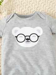 Baby Boy Bear Graphic Onesie Newborn Jumpsuit