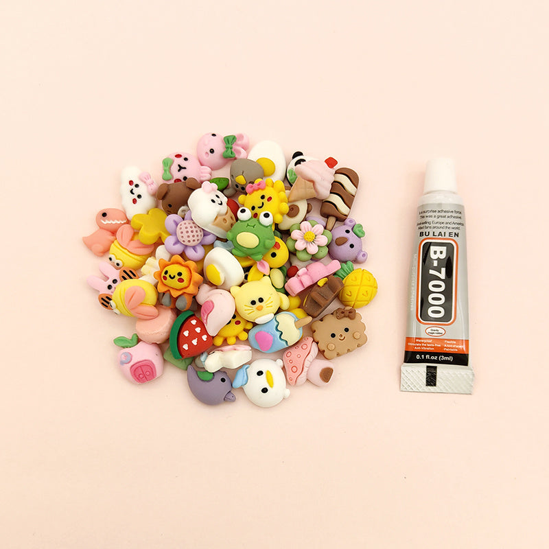 50pcs Mixed DIY Resin Cartoon Patches for Kids - S