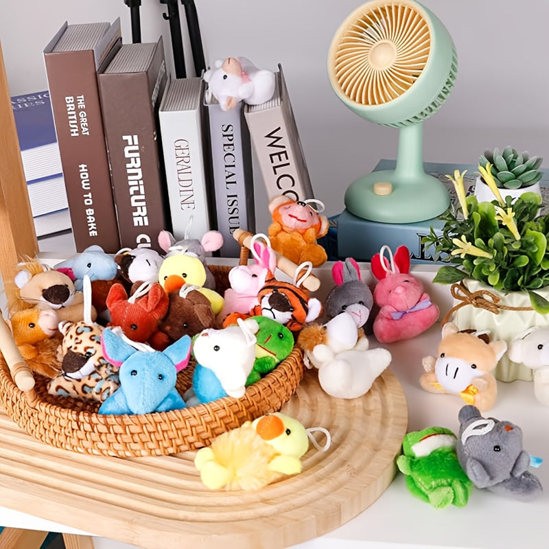 Mini Plush Animals Keychain Set Soft Stuffed Toys for Party Favors