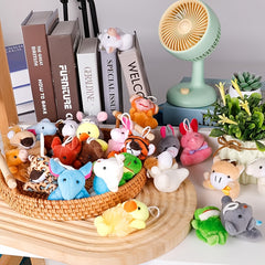 Mini Plush Animals Keychain Set Soft Stuffed Toys for Party Favors
