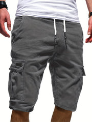 Men's Casual Cargo Shorts With Waist Drawstring
