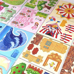 16pcs 3D Paper Puzzle Games for Kids - Educational Farm Castle Ocean Clown