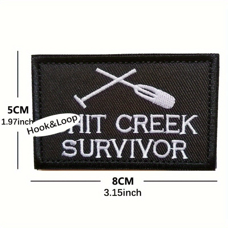 Creek Survivor Patch Embroidered Applique Army Morale Hook & Loop Emblem