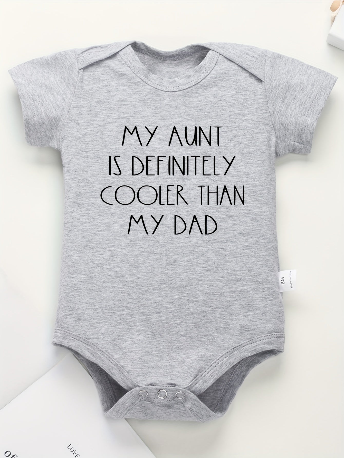 Baby Girls Casual My Aunt Is Definitely Cooler Than My Dad Short Sleeve Onesie
