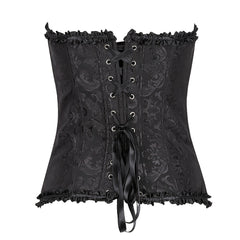 Floral Corset Bow Long Torso Waist Training Underbust Body Shaper