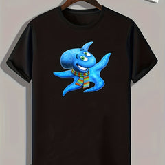 Cartoon Print Men's Graphic T-shirt for Summer