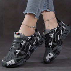 Women's Camo Pattern Sneakers Lace Up Low Top Platform Sports Shoes