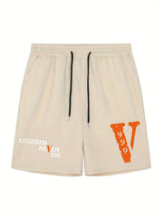 Legends Never Die Men's Casual Solid Elastic Waist Drawstring Short