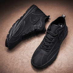 Men Stitch Pointed Leather Boots Formal Dress Shoes For Party Office Wedding