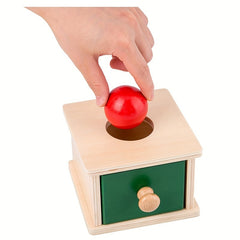 Montessori Wooden Coin Ball Drawer Box Baby Educational Toy