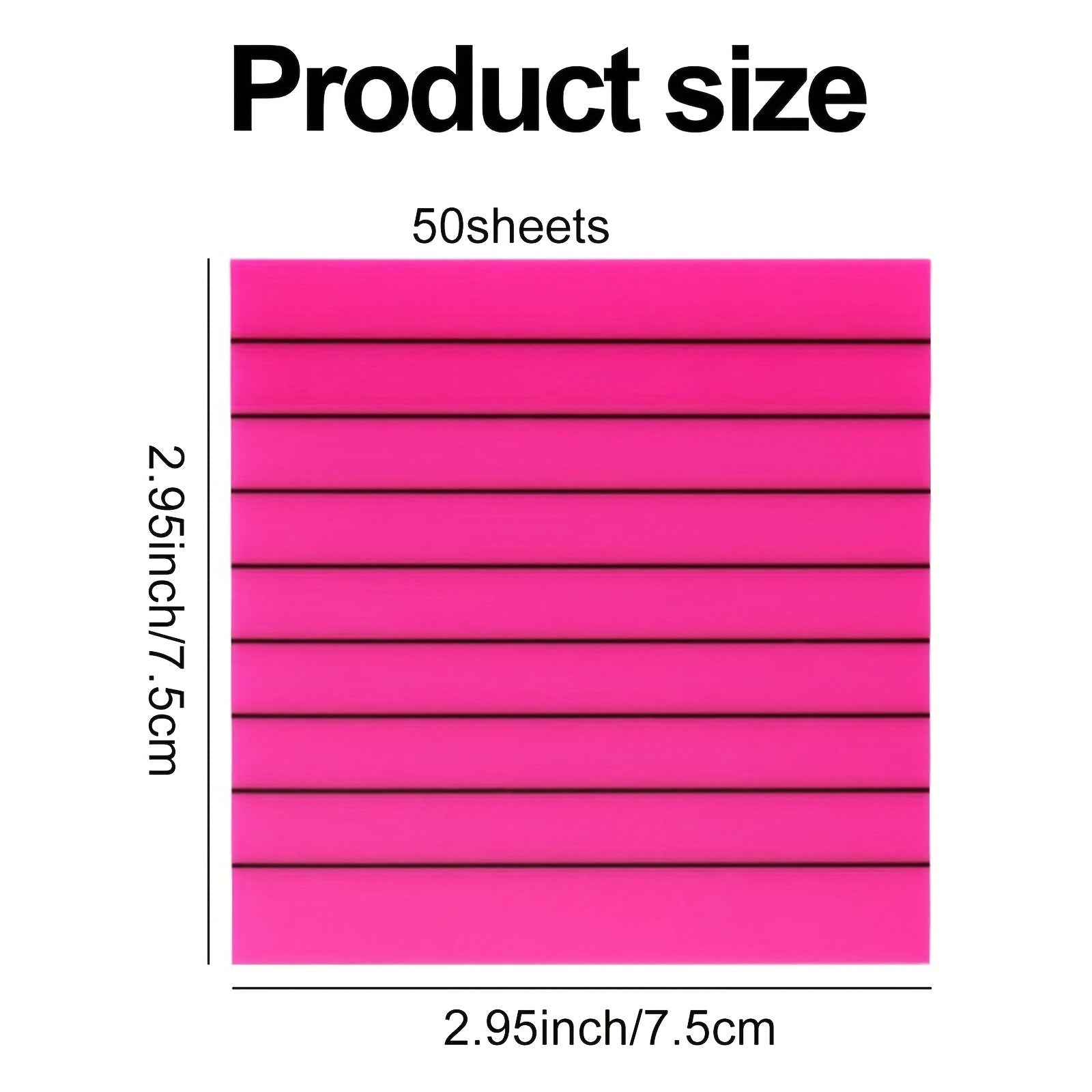 50 Sheets Fluorescent Transparent Sticky Notes Lined Waterproof Label Paper