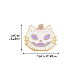 Enamel Pumpkin Cat Retro Halloween Brooch Funny Pin Jewelry