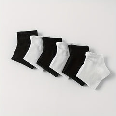 6 Pairs Solid Short Socks Women's Stockings
