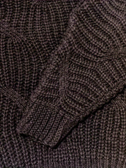 Plus Solid Cable Lantern Sleeve High Neck Sweater