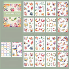 20pcs Retro Character Diary Decoration Flower Journal PET Sticker Book