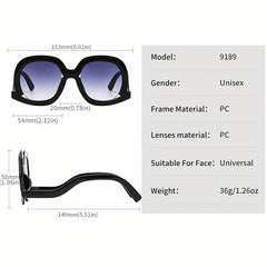 Oversized Round Frame Sunglasses Gradient Lens UV400
