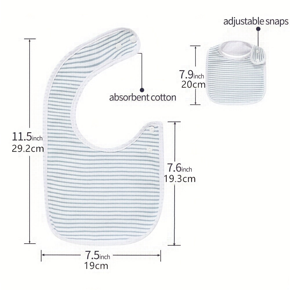 5pcs Waterproof Baby Cotton Bibs for Drooling Teething