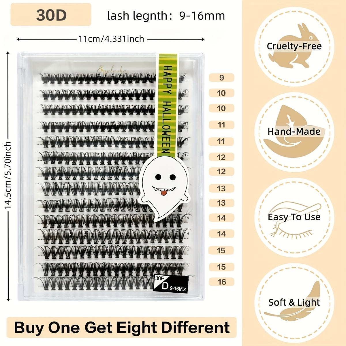 Fire Shaped Halloween Individual Cluster False Eyelashes