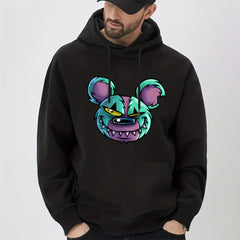 Comic Bear Print Hoodie for Men